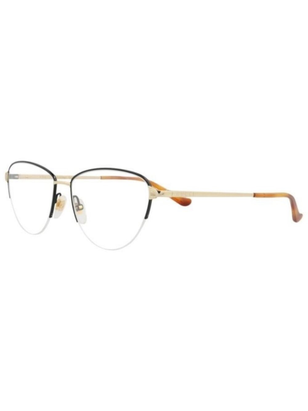 New Gucci Womens Cat Eye Black Gold Transparent Fashion Designer Eyeglasses